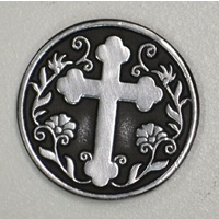 WITH GOD ALL... Pocket Token With Message / Prayer 31mm Diameter Metal