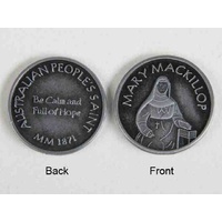 MARY MACKILLOP, AUSTRALIAN PEOPLE&#39;S SAINT, Pocket Token Message, 31mm Diameter, Metal (0123)