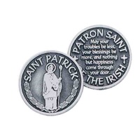 SAINT PATRICK Patron Saint of The Irish, Pocket Token With Message, 31mm Diameter, Metal