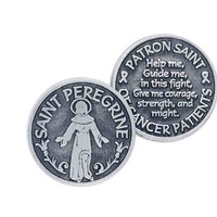 ST PEREGRINE PATRON SAINT OF CANCER PATIENTS, Pocket Token / Message, 31mm Diameter