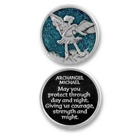 Companion Coin, ARCHANGEL MICHAEL, With Message, Prayer / Reading, 34mm Diameter