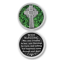 COMPANION COIN, IRISH BLESSING, Pocket Token, Message, Prayer Reading, 34mm Diameter, Metal