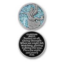 COMPANION COIN, GUARDIAN ANGEL, With Message, Prayer or Reading, 34mm Diameter, Metal