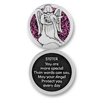 COMPANION COIN, SISTER ANGEL, With Message, Prayer or Reading, 34mm Diameter, Metal