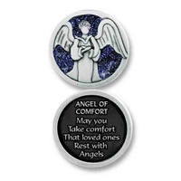 COMPANION COIN, ANGEL OF COMFORT, With Message, Prayer or Reading, 34mm Diameter, Metal