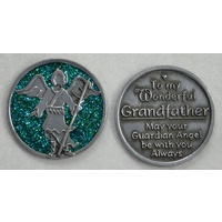 COMPANION COIN, GRANDFATHER, W Message, Prayer, 34mm Diameter, Metal