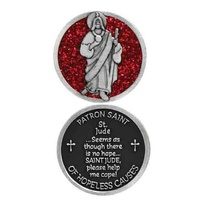COMPANION COIN, ST JUDE, PATRON SAINT OF HOPELESS CAUSES, 34mm Diameter, Metal