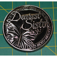 Lucky Coin, Dearest Sister, 35mm Diameter, A Beautiful Gift Idea