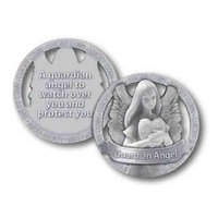 Open Lucky Coin, GUARDIAN ANGEL, 35mm Diameter, Zinc Alloy