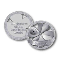 Open Lucky Coin, GOOD LUCK, 35mm Diameter, Zinc Alloy