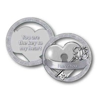 Open Lucky Coin, I LOVE YOU, 35mm Diameter, Zinc Alloy