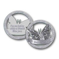 Open Lucky Coin, BEST FRIEND, 35mm Diameter, Zinc Alloy