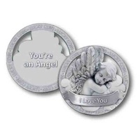 Open Lucky Coin, I LOVE YOU ANGEL, 35mm Diameter, Zinc Alloy