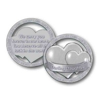 Open Lucky Coin, DARLING DAUGHTER, 35mm Diameter, Zinc Alloy