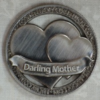 Open Lucky Coin, DARLING MOTHER, 35mm Diameter, Zinc Alloy