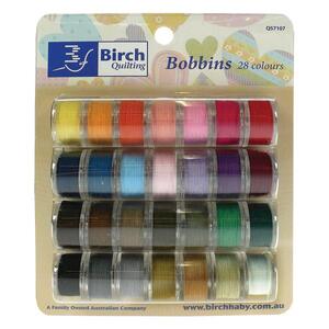 Birch Quilting / Sewing Machine Bobbins Prewound 28 Colours