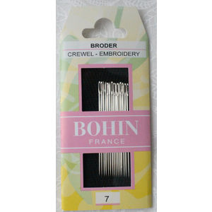 Bohin Crewel Embroidery Needles, Size 7, Pack of 15 Needles