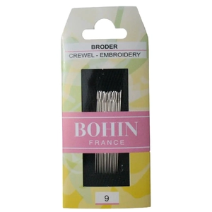 Bohin Crewel Embroidery Needles, Size 9, Pack of 15 Needles