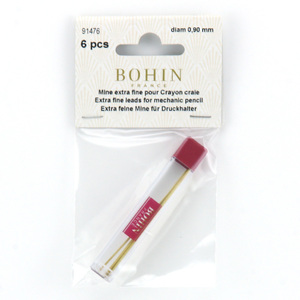 Bohin 6 YELLOW REFILLS for the Bohin Fine Line Mechanical Chalk Pen Pencil, 91476