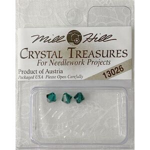 Mill Hill Beads QMH13026 CRYSTAL TREASURE 13026 rondele 4mm emerald