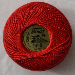 Presencia Finca Perle 8 Egyptian Cotton, 10 Gram, 1166 Bright Red