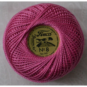 Presencia Finca Perle 8 Egyptian Cotton, 10 Gram, 2323 Cyclamen Pink