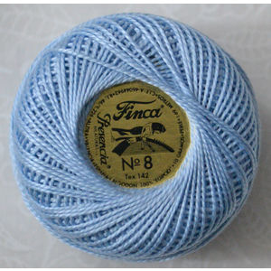 Presencia Finca Perle 8 Egyptian Cotton, 10 Gram, 3305 Pale Delft Blue