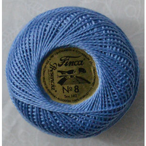 Presencia Finca Perle 8 Egyptian Cotton, 10 Gram, 3396 Medium Delft Blue