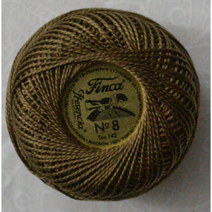 Presencia Finca Perle 8 Egyptian Cotton, 10 Gram, 8327 Dark Drab Green Brown