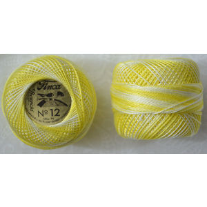 Presencia Finca Perle 12 Egyptian Cotton, 5 Gram, Variegated 9025, Shaded Light Yellow