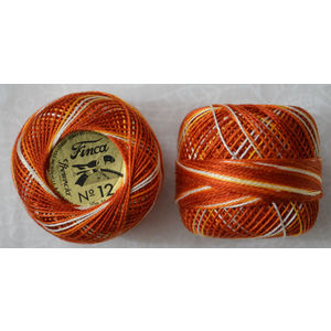 Presencia Finca Perle 12 Egyptian Cotton, 5 Gram, 9110 Shaded Dark Orange