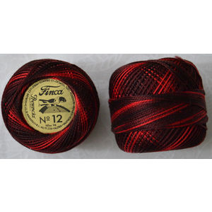 Presencia Finca Perle 12 Egyptian Cotton, 5 Gram, 9275 Shaded Red / Black