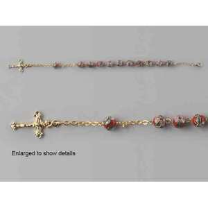 Rosary Bracelet Ceramic Red 8mm Beads