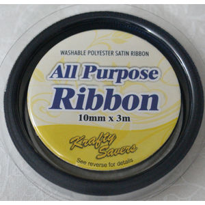 All Purpose Satin Ribbon 10mm x 3m, Washable, NAVY