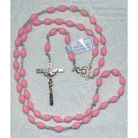 PINK Rosary, 46cm Overall, Quadruple Interlock Links, Great First Rosary.