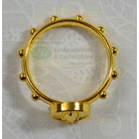 Miraculous Rosary Ring 17mm Gold Tone Metal
