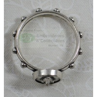 Miraculous Rosary Ring 17mm Silver Tone Metal, RRM17S