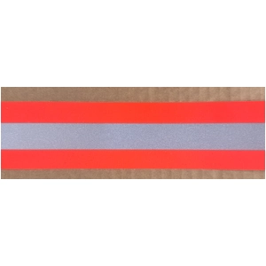 Orange-Silver-Orange 50mm Reflective Tape (FR119) sold per metre