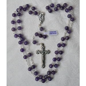 Amethyst Rosary, 5mm Genuine Amethyst Beads, Boxed, Made In Italy, A Quality Rosary