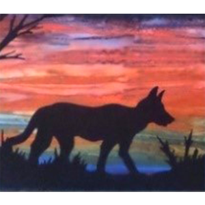 Batik Australian Silhouette Panels, Raw Edge Applique Kit - DINGO PANEL