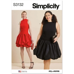 Misses’ &amp; Women’s Dress, Two Lengths w Petite Lines Simplicity Sewing Pattern 3132AA