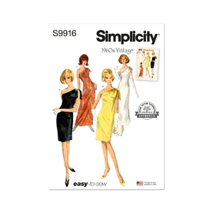 Misses’ Dress in Two Lengths, Sizes 6-8-10-12-14 Simplicity Sewing Pattern 9916H5