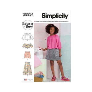 Girls’ Tops &amp; Skirts, Sz 7-14 Simplicity Sewing Pattern 9934A