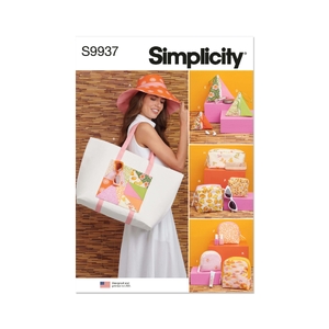 Hat, Tote Bag and Zipper Cases, Simplicity Sewing Pattern 9937