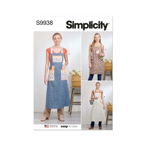Misses’ Pullover Aprons, XS-XL, Simplicity Sewing Pattern 9938