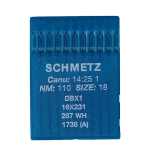 Schmetz Industrial Needles pack of 10 Size 110/18, 16x231, DBX1, 287WH, 1738A