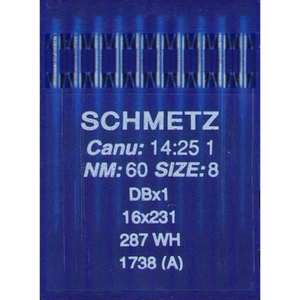 Schmetz Industrial Needles pack of 10 Size 60/8, 16X231 DBX1 287WH 1738(A) 14:45-60