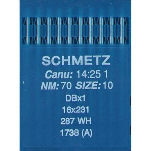 Schmetz Industrial Needles pack of 10 Size 70/10, 16X231 DBX1 287WH 1738(A)