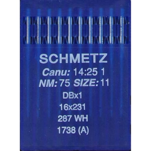 Schmetz Industrial Needles pack of 10 Size 75/11, 16X231 DBX1 287WH 1738(A)