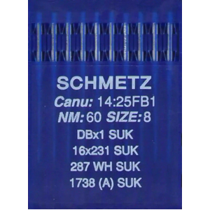Schmetz Industrial Needles pack 10 Size 60/8, 16x231, DBX1 SUK, 287WH SUK, 1738A SUK